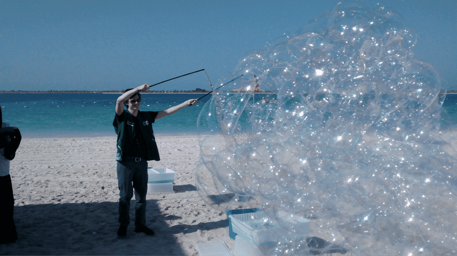 Andre with bubbles