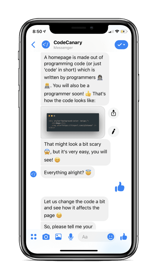 Example Screen of the CodeCanary App #2