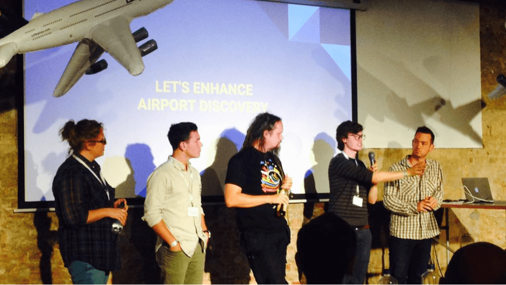 First hackathon pitching round at Factory Berlin